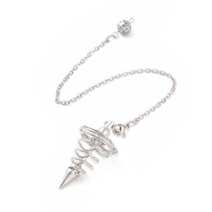 Spiral Silver Coil Pendulum H:42cm x W:22cm